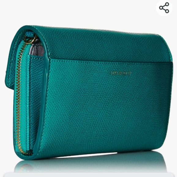 🆕Vera Bradley | Genuine Leather Ultimate Crossbody Envelope Purse in Teal - Picture 2 of 6